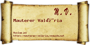 Mauterer Valéria névjegykártya