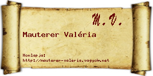 Mauterer Valéria névjegykártya